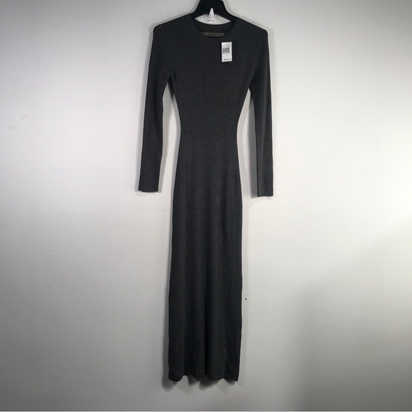 Enza Costa Long Sleeve Knitted Dress, Women's Size S - Heather Grey -  www.sanvalentin.cl